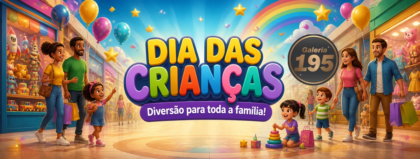 Dia das Crianças na Galeria 195: diversão para toda a família